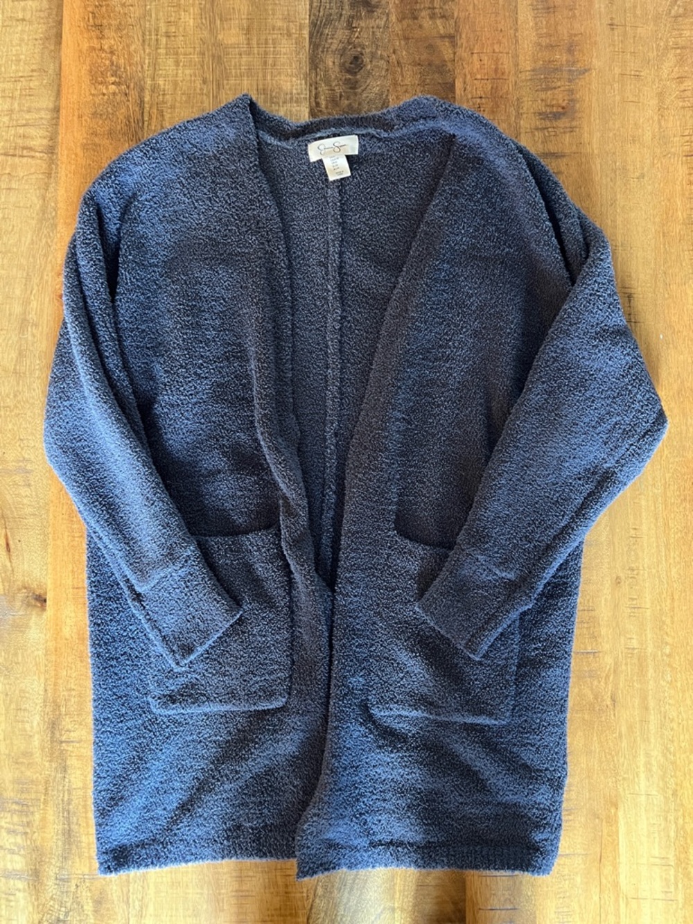 Jessica Simpson Navy Plush Open-Front Cardigan